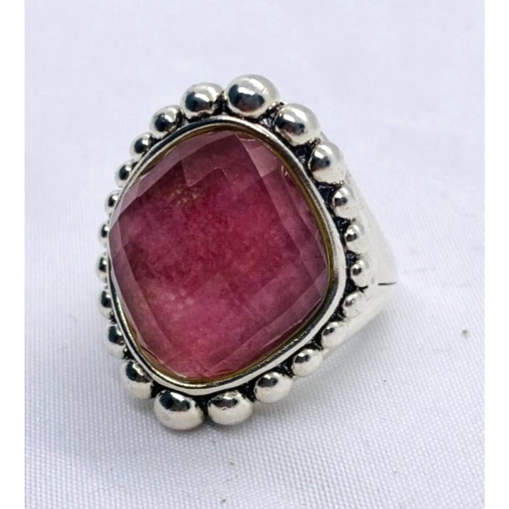 Lagos Caviar Doublet Maya Pink Stone Ring Size 5.75 Sterling Silver 925